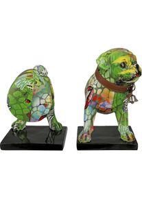 Tierfigur CASABLANCA BY GILDE "Buchst&uuml;tzen Mops Sreet Art", bunt, B:23cm H:20cm T:12cm, Kunstharz, Dekofiguren, Tierfigur