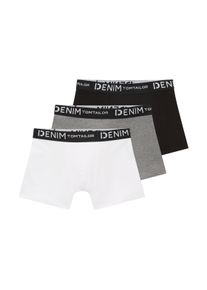Boxershorts Tom Tailor Denim, Herren, Gr. XL, 3 Stk., grau (erdgrau melange), Jersey, Obermaterial: 95% Baumwolle, 5% Elasthan, unifarben, k&ouml;rpernah, Unterhosen Boxershorts, mit Logo-Stretchbund