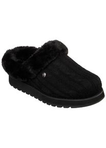 Pantoffel Skechers "KEEPSAKES - ICE ANGEL", Damen, Gr. 39, schwarz, Textil, Schuhe Pantoffel, Hausschuh in Strick-Optik