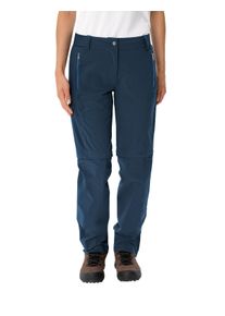 Trekkinghose Vaude "WOMEN'S FARLEY STRETCH ZO T-ZIP PANTS II", Damen, Gr. 38, K-Gr, blau (schwarz sea), Obermaterial: 89% Polyamid, 11% Elasthan, Hosen Trekkinghose, f&uuml;r Wanderungen und Reisen, aus schnelltrocknendem Polyamid
