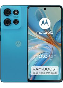 Motorola Smartphone "moto g75 256GB", Energieeffizienz: B, blau (aqua blau), 256 GB, Mobiltelefone, Smartphone