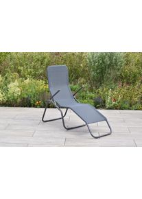 Wellnessliege Merxx "XXL", grau (graphit), Gartenliegen, Wellnessliege, extragro&szlig;e Liegefl&auml;che von ca. 205x55 cm und extrahohe Sitzh&ouml;he