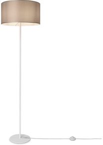 Paco Home Stehlampe "LUCA CANVAS UNI COLOR", wei&szlig;, &Oslash; 38cm H: 144cm, Leuchten, Lampenschirm Stoff Wohnzimmer Leselampe B&uuml;ro E27 Stehlampe Skandi, Stehlampe