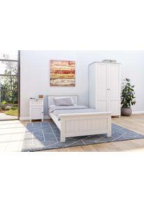 Massivholzbett OTTO HOME "Juventus, Bett, Massivholzbett, Holzbett, Bettrahmen", wei&szlig;, B:102cm H:77cm L:208cm, Betten, Massivholzbett, Breite 90 cm, aus massiver Kiefer, FSC-zertifiziert