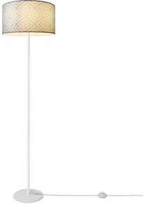 Paco Home Stehlampe "Luca Stella", wei&szlig;, &Oslash; 38cm H: 144cm, Leuchten, Standleuchte Stoff Lampenschirm Retro Vintage E27 Textilschirm, Stehlampe