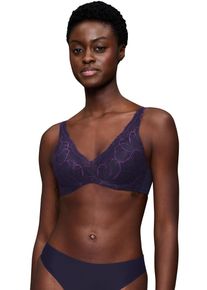 B&uuml;gel-BH Triumph "Body Make-Up Illusion Lace", Damen, Gr. 90, Cup B, blau (prussian blau), Microtouch, Obermaterial: 51% Polyamid, 35% Polyester, 14% Elasthan, BHs B&uuml;gel-BH, mit Stretch-Spitze und Lifting-Effekt
