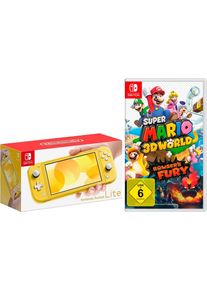 NINTENDO SWITCH Konsolen-Set "Lite", gelb, B:20,8cm H:9,11cm T:2,84cm, Spielekonsolen, inkl. Mario 3D World + Bowser's Fury, Konsolen-Set