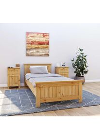 Massivholzbett OTTO HOME "Juventus, Bett, Massivholzbett, Holzbett, Bettrahmen", beige (natur), B:102cm H:77cm L:208cm, Betten, Massivholzbett, Breite 90 cm, aus massiver Kiefer, FSC-zertifiziert
