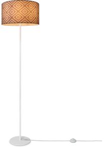 Paco Home Stehlampe "Luca Stella", wei&szlig;, &Oslash; 38cm H: 144cm, Leuchten, Standleuchte Stoff Lampenschirm Retro Vintage E27 Textilschirm, Stehlampe