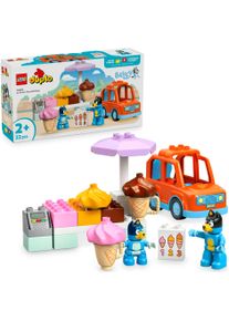 Konstruktionsspielsteine Lego "Ausflug zur Eisdiele mit Bluey (10458), Lego DUPLO Bluey", bunt, Spielbausteine, Kinder, Kunststoff, Konstruktionsspielsteine, Made in Europe