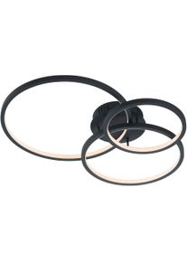 Trio LEUCHTEN LED Deckenleuchte "Aaron", grau (anthrazit), 1, H: 11cm, 1 Stk., Leuchten, WiZ Smarthome Deckenlampe Steuerung Fernbedienung + App, RGB dimmbar, LED Deckenleuchte