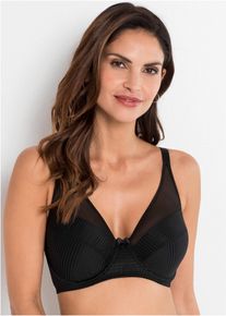 Minimizer-BH bonprix, Damen, Gr. 105, Cup F, schwarz, Obermaterial: 92% Polyamid, 8% Elasthan. Futter: 92% Polyamid, 8% Elasthan, BHs Minimizer-BH, Minimizer-Effekt, aus Polyamid und Elasthan, klassischer Stil