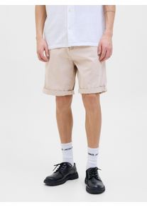 Jack & Jones Chinohose JACK & JONES "JPSTMARCO ERIK CHINO SHORT MID", Herren, Gr. S, N-Gr, gelb (moonbeam), Web, Obermaterial: 98% Baumwolle, 2% Elasthan, unifarben, regular fit normal, Hosen Chinohose