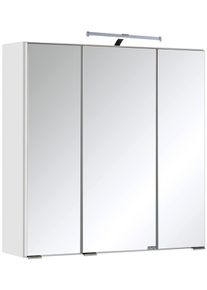 Spiegelschrank Welltime "Texas Spiegel Badm&ouml;bel Badschrank Badspiegel Bestseller", wei&szlig;, B:60cm H:64cm T:20cm, Holzwerkstoff, Schr&auml;nke, Spiegelschrank, mit 3 T&uuml;ren, Breite 60cm, wahlweise mit LED, Badezimmerspiegelschrank