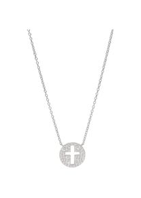 Collier Smart Jewel "Collier Mittelteil rund mit Zirkonia, Silber 925", silber, Halsketten, Damen, Silber 925 (Sterlingsilber), Collier