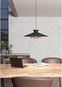 Eglo H&auml;ngeleuchte "GRIZEDALE Pendellampe, Stahl, Retro, Esszimmerlampe, H&auml;ngelampe, Lampe", schwarz (schwarz, messing), 1, &Oslash; 50cm H: 110cm, 1 Stk., Leuchten, H&auml;ngeleuchte, H110 x &Oslash;50 cm, schwarz, messing, 1X40W exkl., H&auml;ngeleuchte