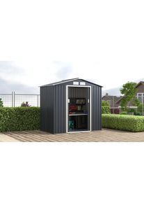 Ger&auml;tehaus Konifera "Gartenhaus Burgos", grau (anthrazit, beige), Metall, Ger&auml;teh&auml;user, Ger&auml;tehaus, wetterfest und langlebig, nahezu wartungsfrei