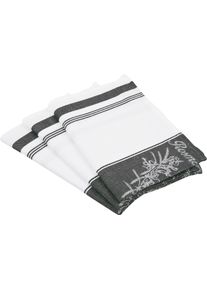 Geschirrtuch Ross "Exclusiv", schwarz, B:50cm L:70cm, 50% Baumwolle, 50% Leinen, Geschirrt&uuml;cher, Geschirrtuch, Mittelstreifen mit Kr&auml;utern, 50x70 cm