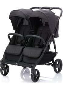 Zwillingswagen fillikid "Duo, schwarz melange", Baby, schwarz (schwarz melange), Kinderwagen Zwillingswagen