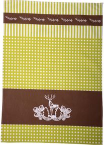 Geschirrtuch stuco "Lederhos&acute;n", bunt (gr&uuml;n, braun, wei&szlig;), B:50cm L:70cm, 100% Baumwolle, Geschirrt&uuml;cher, Geschirrtuch