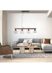 JUST LIGHT Pendelleuchte "KASKA", braun (holzfarben), 4, 1 Stk., Leuchten, ExklusiveE27, Pendelleuchte