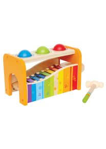 Spielzeug-Musikinstrument HAPE "Xylophon", bunt, Spielzeug-Musikinstrumente, KinderB:24cm H:15cm T:14cm, Spielzeug-Musikinstrument, Xylophon und Hammerspiel, B:24cm H:15cm T:14cm