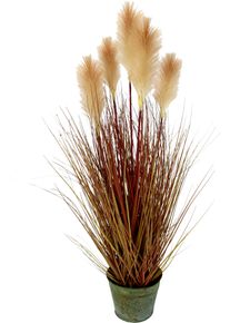 Kunstpflanze I.GE.A. "Pampasgras", beige (natur), B:30cm H:90cm L:30cm, Polyester, Kunstpflanzen, Kunstpflanze, Im Metalltopf