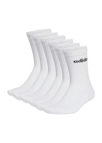 Kurzsocken adidas originals "Socken Linear Crew Cushioned 6er Pack", Damen, Gr. 37-39, wei&szlig;, Obermaterial: 75% Baumwolle CO. 22% Polyester PES. 2% Elasthan EL. 1% Nylon NY., Socken Kurzsocken