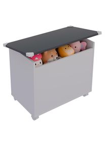 Sitztruhe Vcm "Holz Sitztruhe Sitzbank Truhe Kiste Bosula M", grau (wei&szlig;, anthrazit), Obermaterial: 100% Holz Wood., Sitzb&auml;nke, Sitztruhe
