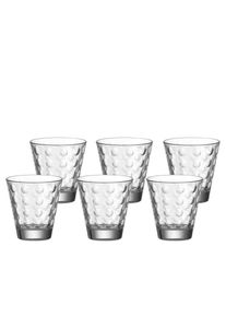 Glas LEONARDO "Trinkgl&auml;ser Optic 215 ml 6er Set transparent", bunt (transparent), Glas, Trinkgef&auml;&szlig;e, Glas