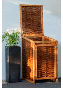 M&uuml;lltonnenbox Dobar, braun (braun, dunkelbraun), B:60cm H:115cm T:80cm, Holzwerkstoff, Aufbewahrungsboxen, M&uuml;lltonnenbox, 120l, BxTxH: 60x80x115 cm