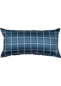 Kissenbezug Janine "modernclassic 39025, Mako-Satin aus 100% Baumwolle", blau (atlantik), B:40cm L:80cm, Mako-Satin, Obermaterial: 100% Baumwolle, Kissenbez&uuml;ge, Kissenbezug, mit Rei&szlig;verschluss, in Gr. 40x80 oder 80x80 cm, mit Karos und Streifen