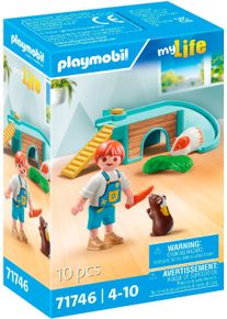 Konstruktions-Spielset Playmobil "Junge mit Meerschweinchen (71746), Playmobil My Life", bunt, Spielbausteine, Kinder, Kunststoff, Konstruktions-Spielset