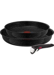 Pfannen-Set Tefal "Ingenio Intens' Ceram", schwarz, Pfannen, Pfannen-Set, abnehmbarer Griff, Thermo-Signal, Induktion, made in France
