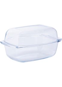 Auflaufform Van Well, transparent, B:21,5cm T:34cm, Glas, Auflaufformen, Auflaufform, feuerfestes Glas, 7 Liter