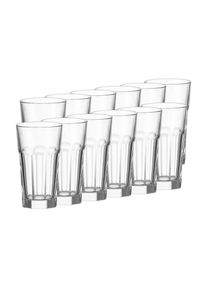 Longdrinkglas Leonardo "Longdrinkgl&auml;ser Rock 340 ml 12er Set transparent", bunt (transparent), Glas, Trinkgef&auml;&szlig;e, Longdrinkglas