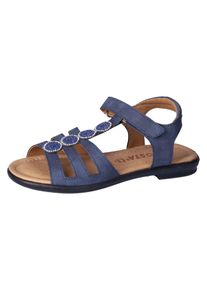 Sandale Ricosta "Ana WMS: mittel", M&auml;dchen, Gr. 34, blau (navy), Lederimitat, Glitzer, festlich, Schuhe Sandale, Sandale mit Klettverschluss u. Glitzer, Gr&ouml;&szlig;enschablone zum Download