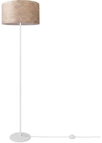 Paco Home Stehlampe "Luca Pillar", wei&szlig;, &Oslash; 38cm H: 144cm, Leuchten, Stehlampe Wohnzimmer Mit Stoff B&uuml;ro Modern Vintage Retro Muster E27, Stehlampe