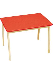 Kindertisch Roba "mit farbig lackierter Tischplatte, rot", rot, Tische, Kinder, B/H/T: 76cm x 56cm x 52cm, Kindertisch, B:76cm H:56cm T:52cm