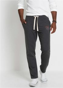 Jogginghose bonprix, Herren, Gr. 48/50, N-Gr, grau (anthrazit meliert), Obermaterial: 60% Baumwolle, 40% Polyester, meliert, regular fit, Hosen Jogginghose, mit elastischem Bund, mit Kordelzug, regular fit, mit Ges&auml;&szlig;tasche