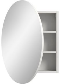 Spiegelschrank Welltime "Litica, rund &Oslash; 70cm, 1 Spiegelt&uuml;r, 2 Einlegeb&ouml;den", wei&szlig; (wei&szlig;, spiegelglas), B:70cm H:70cm T:18cm &Oslash;:70cm, FSC-zertifizierter Holzwerkstoff, Schr&auml;nke, Spiegelschrank, Spiegel, Bad Schrank, H&auml;ngeschrank, Topseller