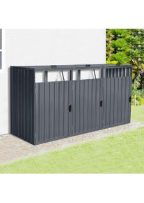 M&uuml;lltonnenbox Konifera "Santander", anthrazit, B:240cm H:122cm T:80cm, Stahl, Aufbewahrungsboxen, M&uuml;lltonnenbox, BxTxH: 240x80x122 cm, Topseller