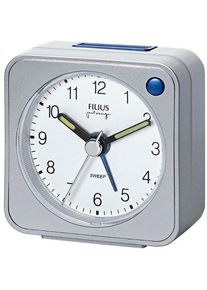 Quarzwecker FILIUS zeitdesign, silber (silberfarben), Wecker, Quarzwecker, Reisewecker, Schlafzimmer, Snooze, Beleuchtung, schleichende Sekunde