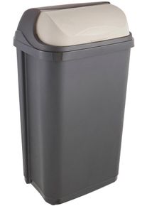 M&uuml;lleimer keeeper "rasmus, Abfallbeh&auml;lter mit Rolldeckel", grau (graphite), B:39cm H:67,5cm T:29,5cm, Kunststoff, M&uuml;lleimer, M&uuml;lleimer, 50 l, Made in Europe, 39 x 29,5 x 67,5 cm