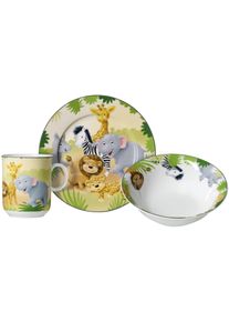 Ritzenhoff & Breker Kindergeschirr-Set RITZENHOFF & BREKER "Afrikatiere", bunt, 3 Stk., Porzellan, Geschirr-Sets, Kindergeschirr-Set, in Geschenkverpackung
