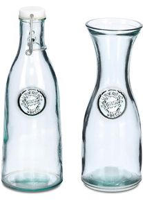 Karaffe zeller PRESENT, transparent, H:28cm &Oslash;:10cm, Glas, Kunststoff, Karaffen, Karaffe, Recycled Glas