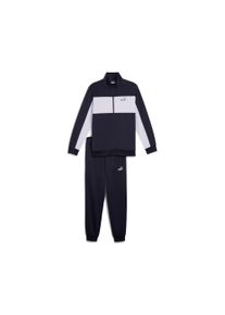 Trainingsanzug Puma "POLY COLORBLOCK SUIT", Herren, Gr. S, blau (new navy), Trikot, Obermaterial: 100% Polyester, regular fit, Sportanz&uuml;ge Trainingsanzug, f&uuml;r Sport- und Freizeitaktivit&auml;ten, mit elastischem Bund