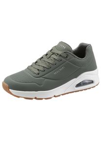 Sneaker Skechers "Uno - Stand on Air", Herren, Gr. 47,5, Textil, gr&uuml;n (olivgr&uuml;n), Lederimitat, Schuhe Sneaker, Freizeitschuh, Halbschuh, Schn&uuml;rschuh mit Air-Cooled Memory Foam