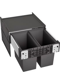 M&uuml;lltrennsystem Blanco "Select II 50/2", schwarz, B:40cm H:36cm T:47cm, Kunststoff, M&uuml;lleimer, M&uuml;lltrennsystem, Kunststoff, Stahlblech, 500 mm Untermass