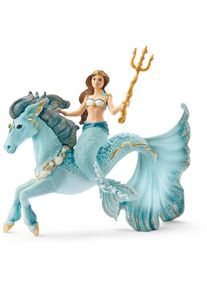 Spielfigur Schleich "BAYALA, Meerjungfrau-Eyela auf Unterwasserpferd (70594)", blau, Spielfiguren, Kinder, Kunststoff, Spielfigur